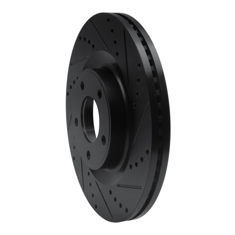 Ford Edge Brake Rotor (1) - Front Right - R1 Concepts - Drilled & Slotted - Black - `07-`15